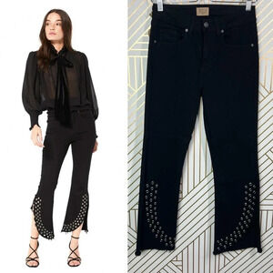 MISA Los Angeles‎ The Super Star Crop Flare Jeans Black Size US 26